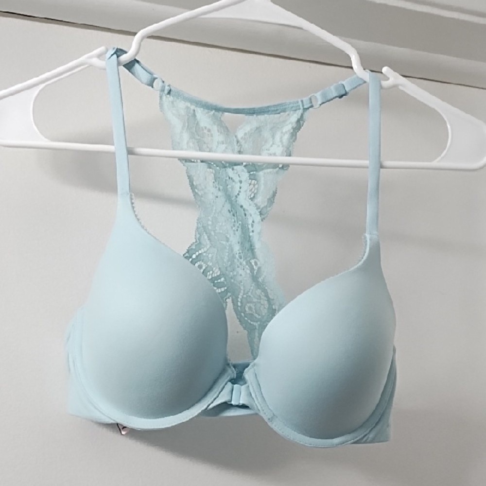 Light Blue Lace Racerback Bra